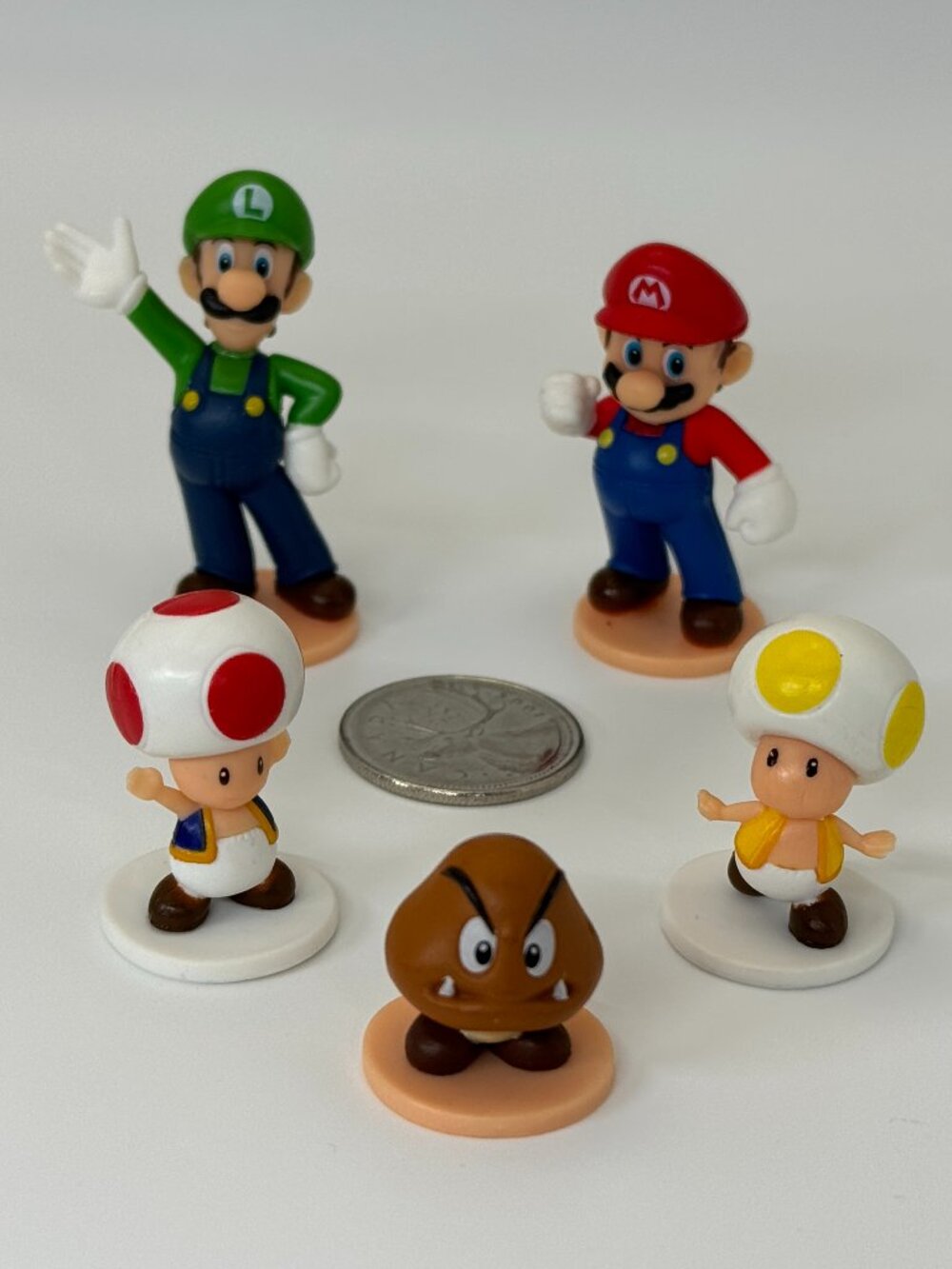 Super Mario Blow Up Shaky Tower Figures Lot (5) Luigi Toad Goomba Epoch Japan